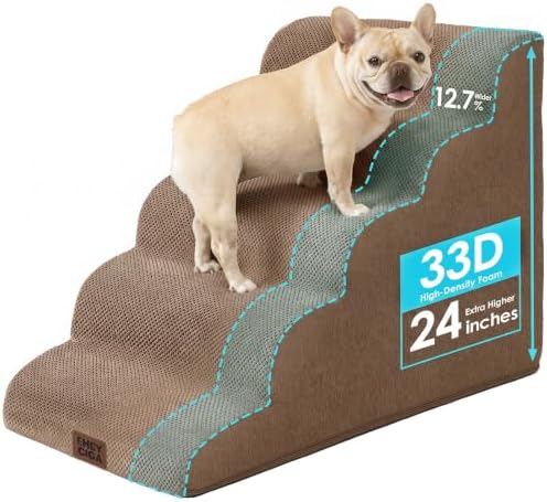 EHEYCIGA Extra Wide Dog Stairs for Large Dogs, 24.4" H Pet Step by EHEYCIGA