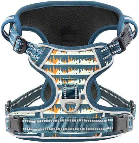Timos Dog Harness Medium Sized, Quick Release 3 Buckles, Sunset Valley by Timos