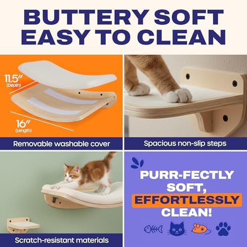 Cat Wall Shelves, Natural Floating Cat Furniture - Image 3