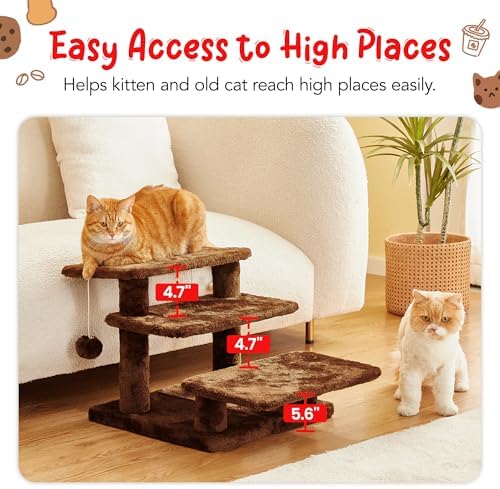 15''H Multi-Step Pet Stairs for High Beds & Sofas, 3-Step Cat Stairs - Image 3