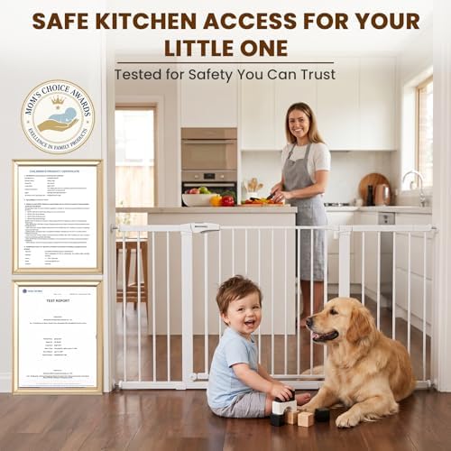 Mumeasy Extra Wide Baby Gate for Doorways, 36-63" Walk Thru Dog Gate - Image 3