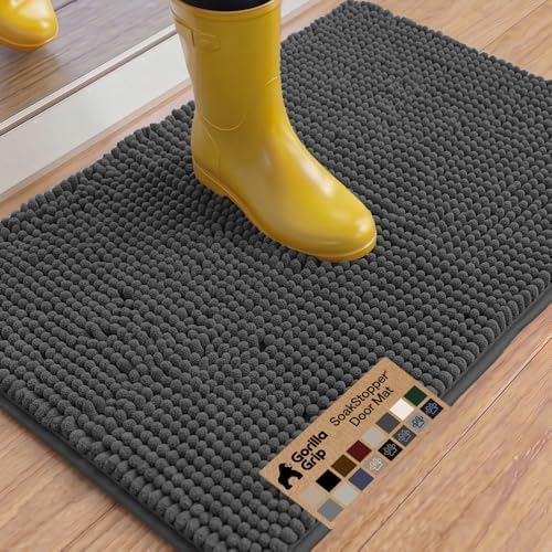 GORILLA GRIP SoakSTOPPER Dog Door Mat, Machine Wash and Dry, 36x24 Charcoal by GorillaGrip