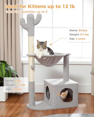 MUTTROS Cactus Cat Tree Cat Scratching Post 40" Cat Tower - Image 2