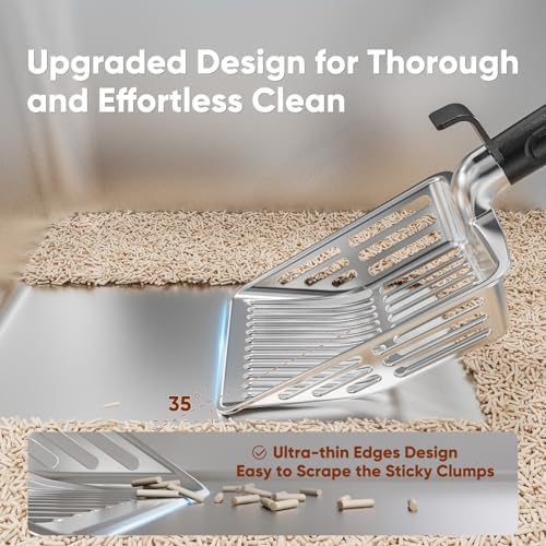 Large Metal Cat Litter Scoop w/ Deep Shovel, Dual-Size Holes & Hanging Hook - Image 4