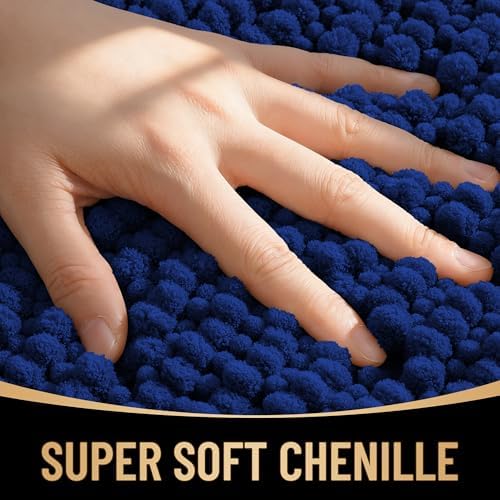 OLANLY Thick Chenille Bathroom Runner Rugs 47x24, Absorbent Bath Mat - Image 2