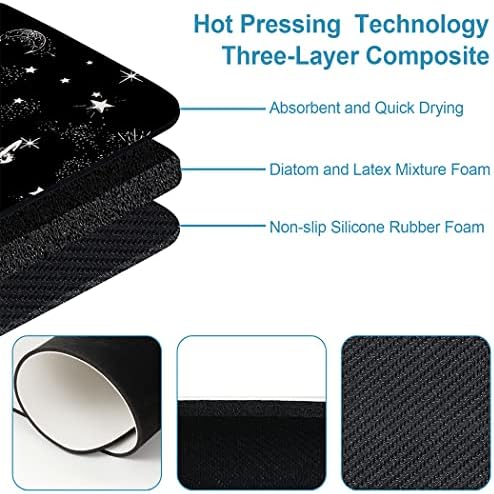 YISUMEI Galaxy Moon Star Bathroom Mat, Non-Slip Super Absorption Bath Carpet - Image 5