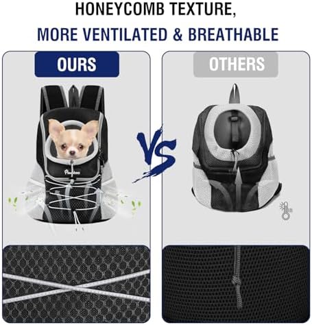 Pawaboo Pet Dog Front Carrier Backpack, Ventilated Mesh Puppy Back Pack - Image 3