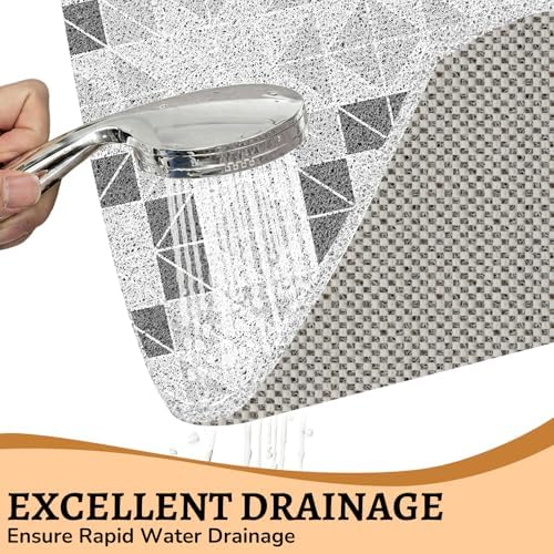 BLESWIN Loofah Bath Mat for Inside Shower, Square Shower Mat - Image 2