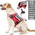 Service Dog Vest Harness and Leash Set+10 Patches, Easy On Off Red L by MOOGROUPETSFRIEND