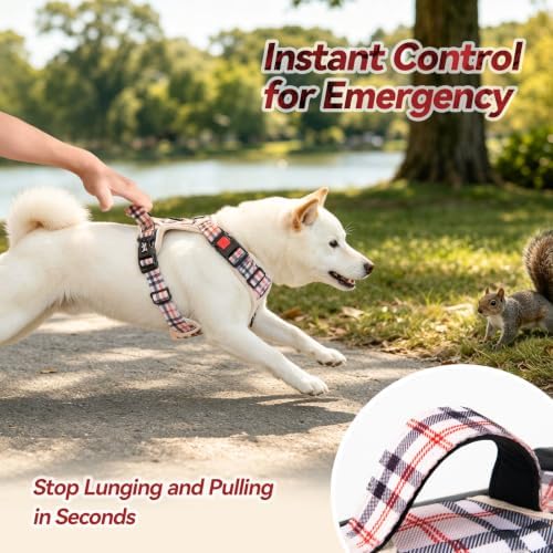 PoyPet Plaid Dog Harness Medium, No Pull Vest - Image 6