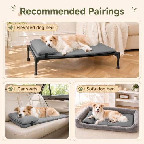 Waterproof Dog Crate Pad with Pillow, Outdoor Large Dog Bed - Image 5