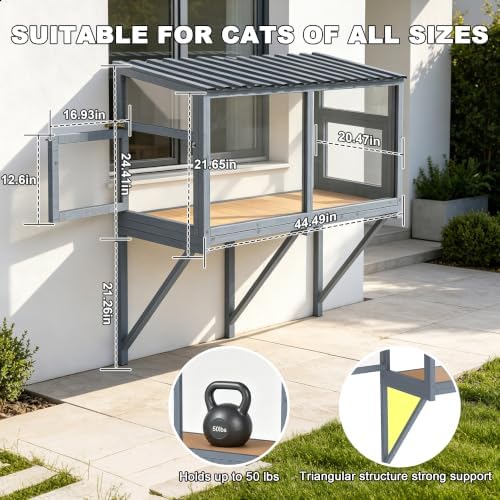 Cat Window Box Catio, Outdoor Cat Enclosure - Image 4