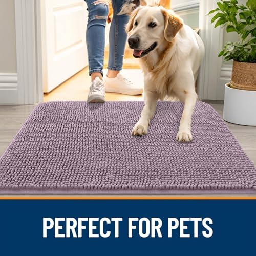 OLANLY Dog Door Mat for Muddy Paws 45x27, Super Absorbent Chenille Mud Mat - Image 6