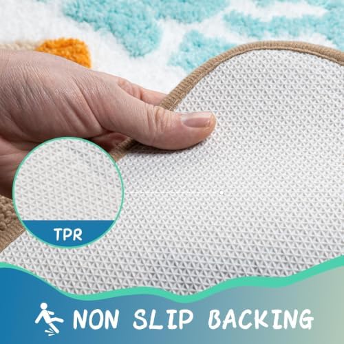 Blue Beach Bathroom Rugs Ultra Soft Microfiber Washable Absorbent - Image 4