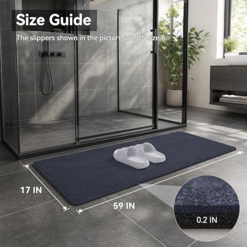 MontVoo -Bath Mat Rug-Rubber Backing Non Slip Quick Dry Absorbent Thin Bathroom - Image 2
