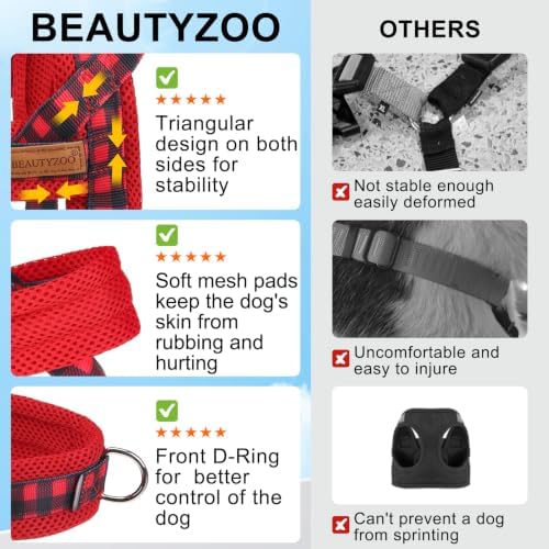 BEAUTYZOO Dog Harness Medium Sized and Leash Set, No Pull Step in Pet Vest - Image 5