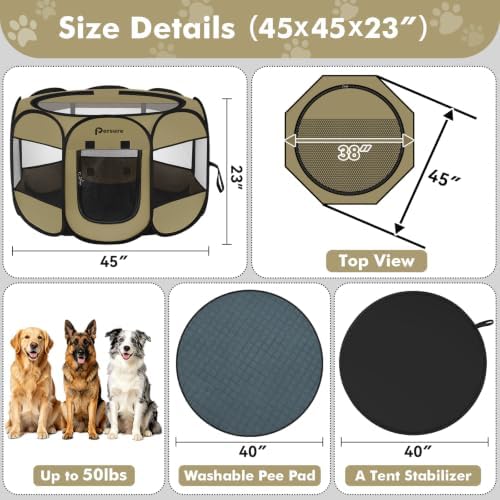 Persure Dog Cat Pet Playpen Puppy Crate Cage - Image 6