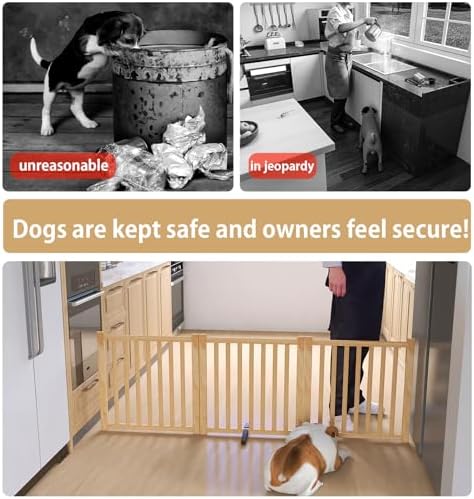 Wooden Freestanding Dog Gate Indoor - Image 5