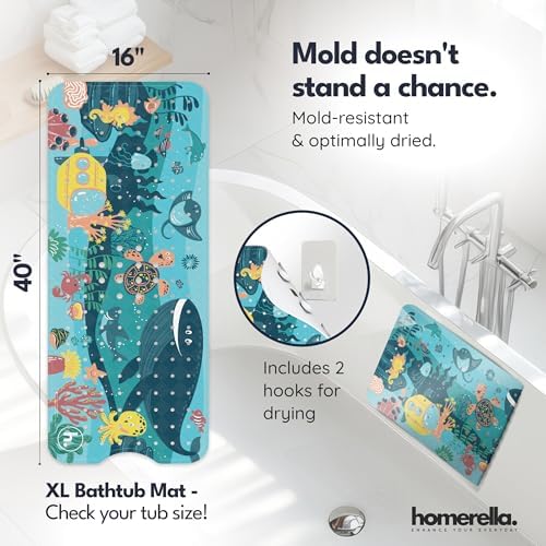homerella Bathtub Mat Non Slip Kids 40x16 Baby Bath Mat Non Slip Anti Mold - Image 3