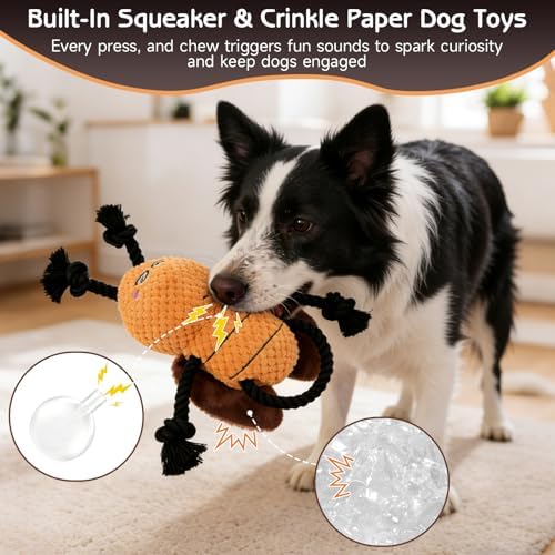 Yipetor Cockroach Squeaky Dog Toy, Puppy Rope Chew Toy - Image 2