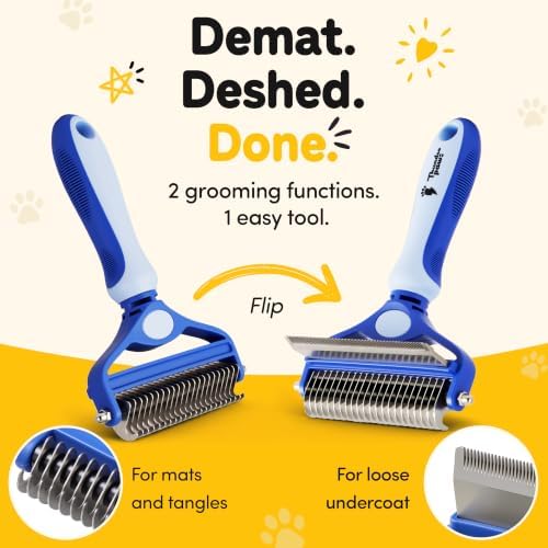 2-in-1 Deshedding Brush and Dematting Rake - Image 2