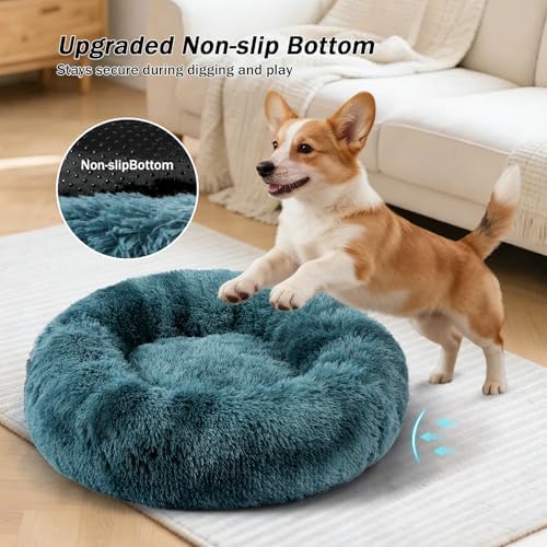 NOYAL Donut Dog Bed for Small Medium Pets, Plush Calming Faux Fur - Image 3