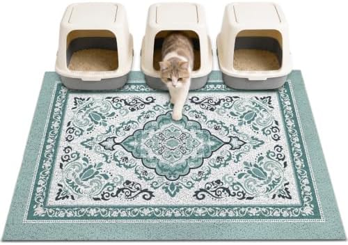 Unicorn Catcher 40"x30" Cat Litter Mat Non-Slip Washable Litter Box Mat by UnicornCatcher