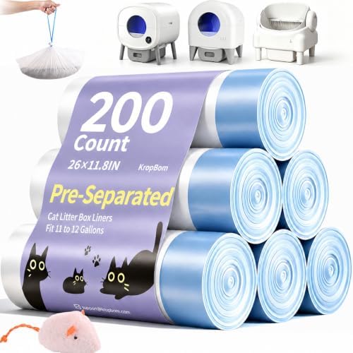 200 Count 26"x11.8" Cat Litter Box Bags Liners by KropBom