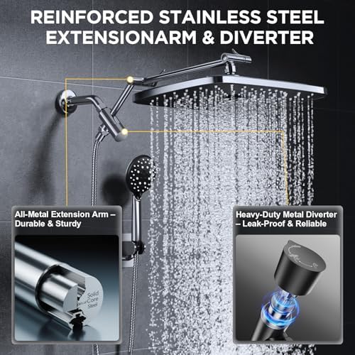 Veken 14" Wide Rain Shower Head - Image 6