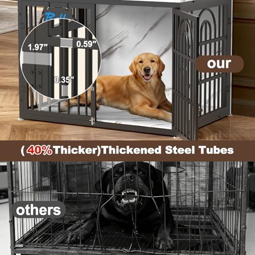 43 Inch Antique Walnut Dog Crate Furniture - Image 7