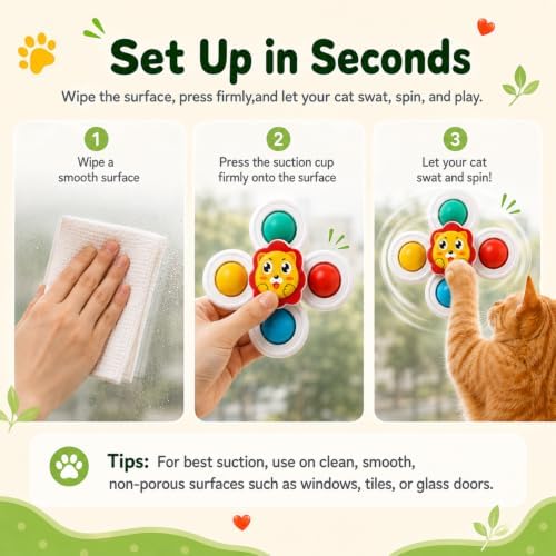 3Pcs Suction Cup Cat Toy, Window Perch Companion Interactive Play Toy - Image 5