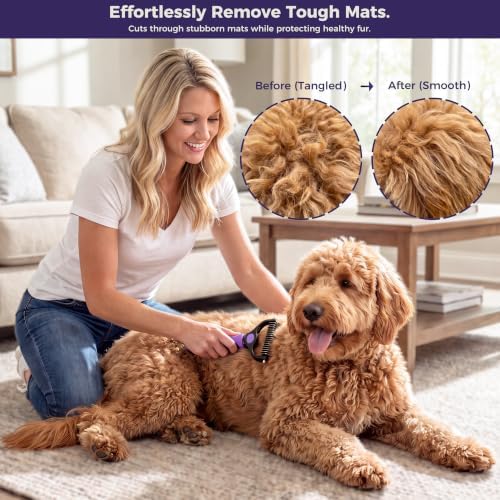 5PCS Dog Grooming Kit with Long Pin Slicker Brush - Image 4