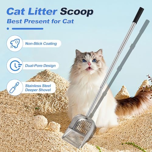 Poop Scooper Litter Scoop for Cat Kitty Chicken Dog Long Handle - Image 2