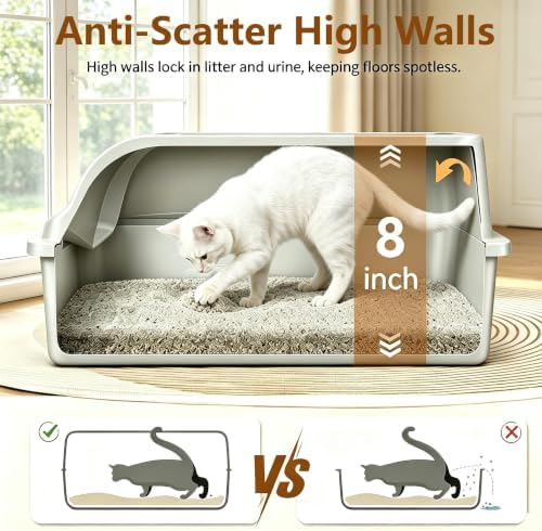 2-Pack Stainless Steel Litter Box Large Easy Clean 2-Scoop Included - Image 6
