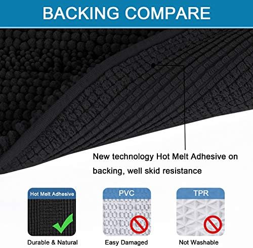 H.VERSAILTEX Bath Rugs for Bathroom Non Slip Bath Mats Extra Thick Chenille - Image 4