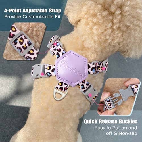 Pawaboo Small Dog Harness and Leash Set, Puppy Harness X-Frame Adjustable - Image 4