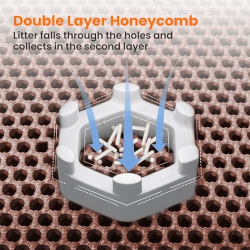 Extra Large Cat Litter Mat, Double Layer Honeycomb - Image 4