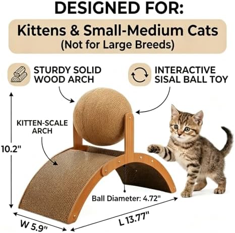 Solid Wood Arch Cat Scratcher - Image 2