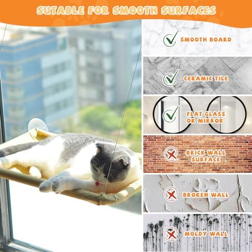 4 Pieces Cat Window Perch Suction Cup Powerful Window Bed Seat Replacement - Image 7