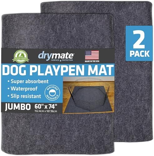 Drymate Jumbo Dog Playpen Mat, Washable Pee Pads by Drymate