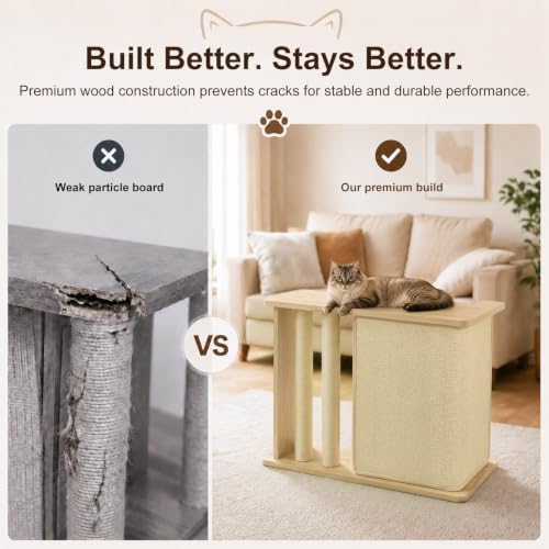 Cat Corner Side Table Scratcher, 3-in-1 Sofa Protector from Cat Claws - Image 4
