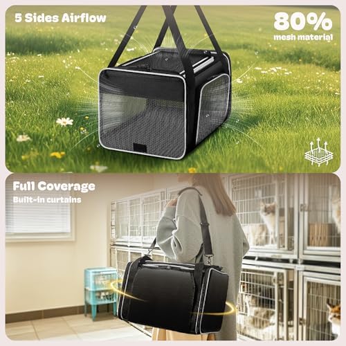 Top and 2 Sides Expandable Pet Carrier 17x11x9.5 TSA Airline Approved - Image 3