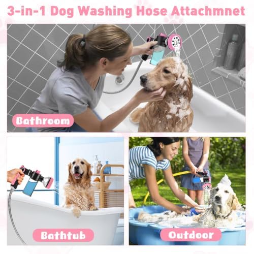 Dog Shower Attachment with 6.6FT Shower Hose, 8 Sprayer Modes Dog Washing Hose - Image 2