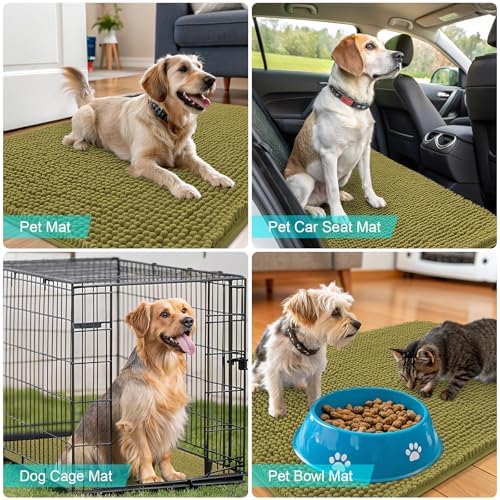 OLANLY Dog Door Mat for Muddy Paws 54x24, Super Absorbent Chenille Mud Mat - Image 7