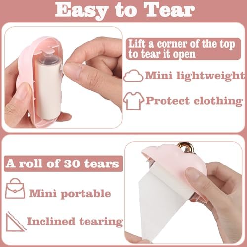 300 Sheets Mini Lint Roller Travel Size Refills, Reusable Pet Hair Remover - Image 3