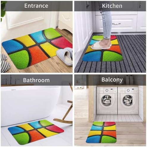 Colorful Basketball Texture Bath Mat 24x16 Inch Non-Slip Soft Microfiber - Image 7