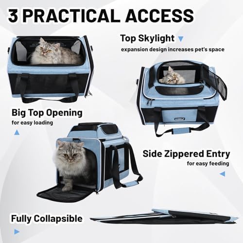 Cat Carrier Top-Expandable 18x11x11, United Delta American Airline Approved - Image 4