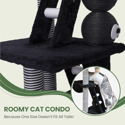 49.2in Multi Level Cat Tree Tower Sisal Scratching Post Condo Hammock - Image 6