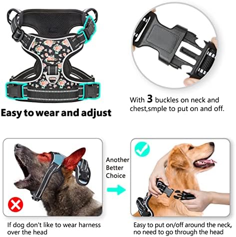 Timos Dog Harness Medium Sized, Quick Release 3 Buckles - Image 3