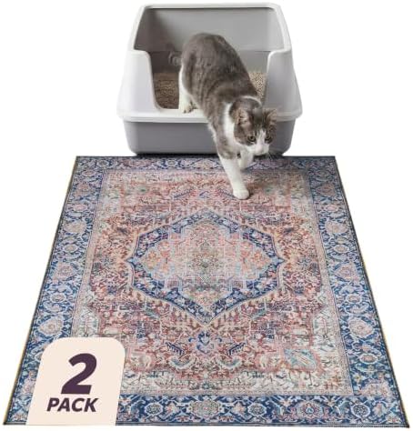 Lovewag Cat Litter Mat, Litter Box Mat, Rustic Terracotta, 2 Pack by Lovewag
